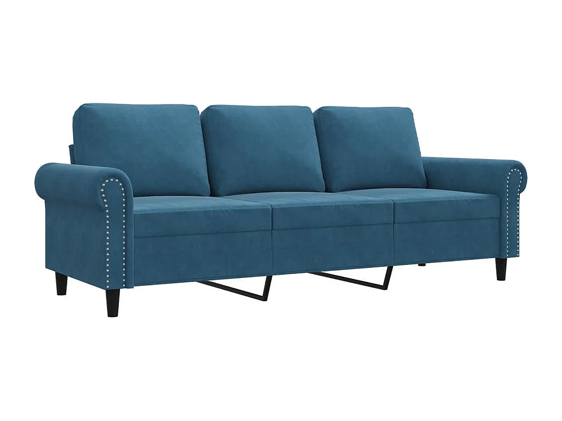 3-Sitzer-Sofa Blau 180 cm Samt