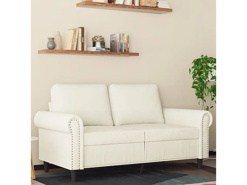 Tweezitsbank 120 cm fluweel crèmekleurig