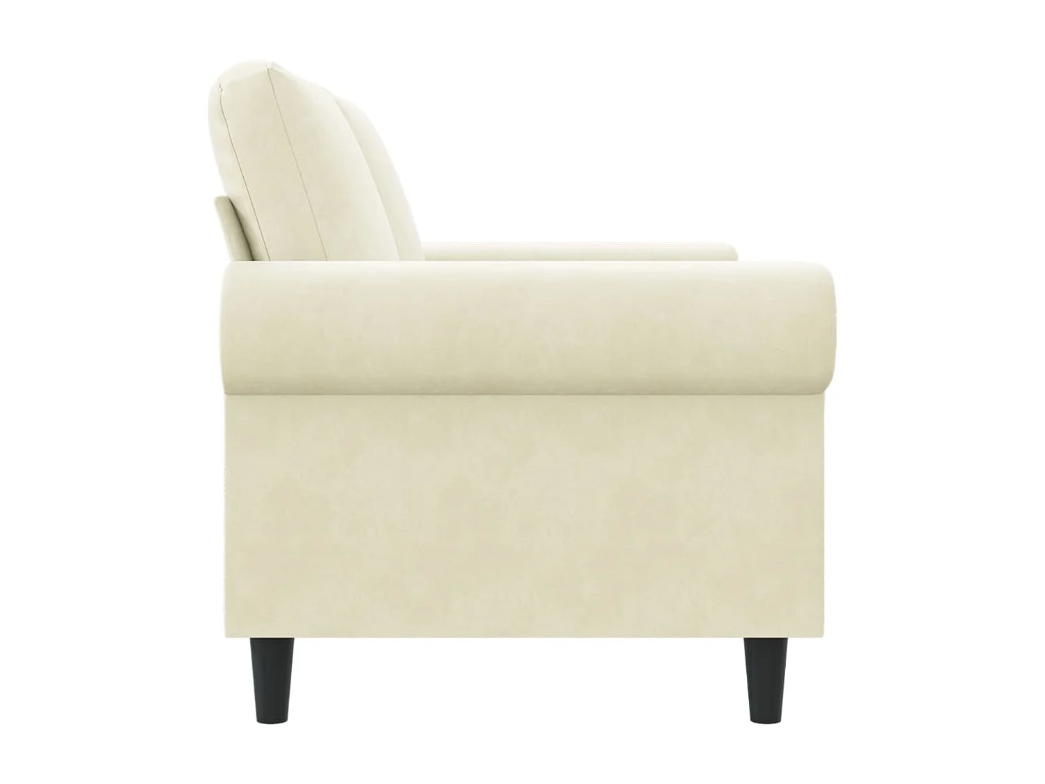 Sofá de 2 lugares veludo 120 cm cor creme