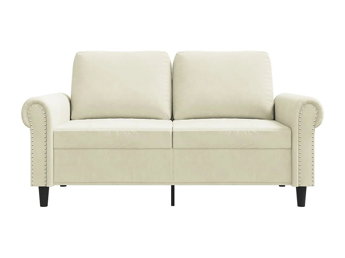 Sofá de 2 lugares veludo 120 cm cor creme