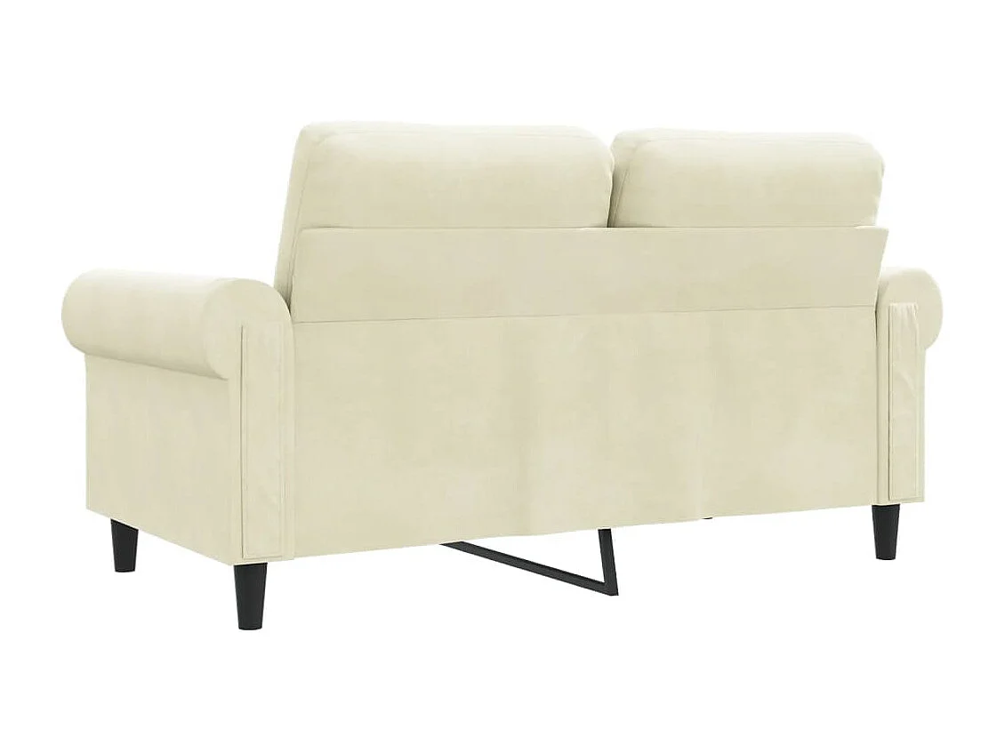 Sofá de 2 lugares veludo 120 cm cor creme