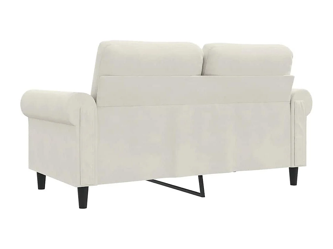 Canapé à 2 places Crème 120 cm Velours