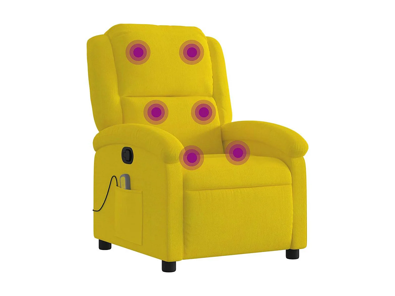 Fauteuil de massage inclinable jaune velours