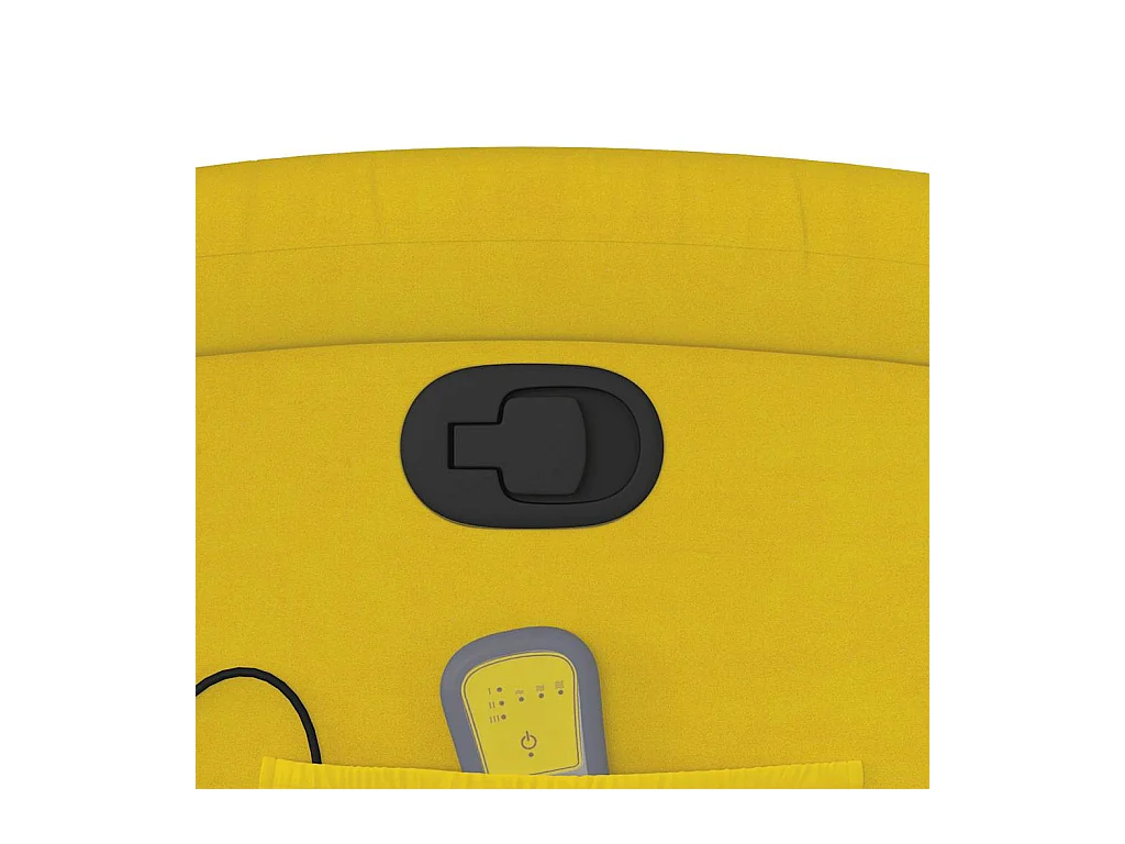 Fotel masujący z regulacją położenia, żółty aksamit z funkcją wibracji i ręczną regulacją