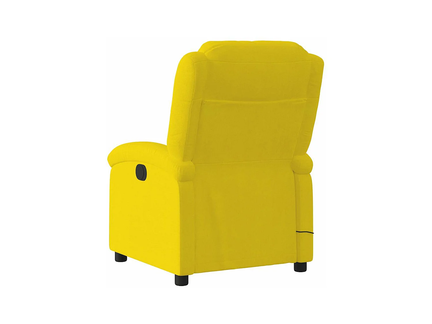 Fotel masujący z regulacją położenia, żółty aksamit z funkcją wibracji i ręczną regulacją