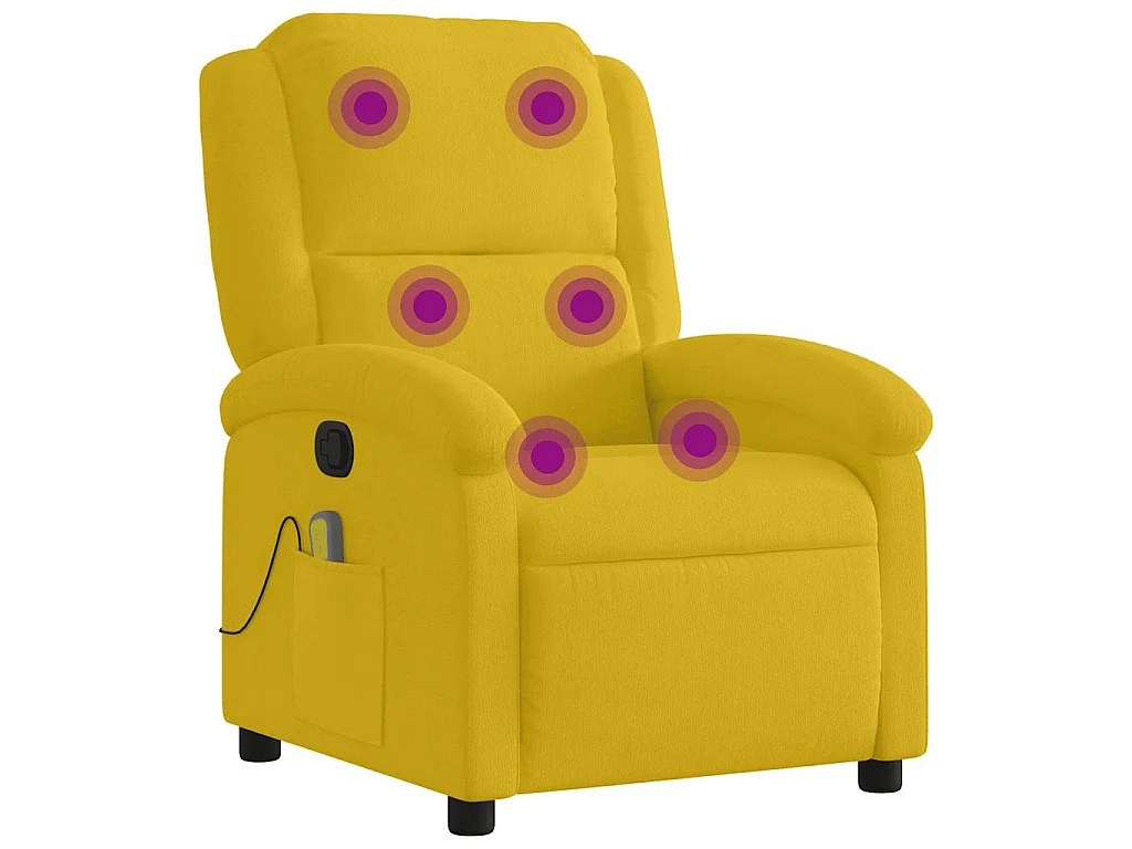 Fauteuil de massage inclinable jaune velours