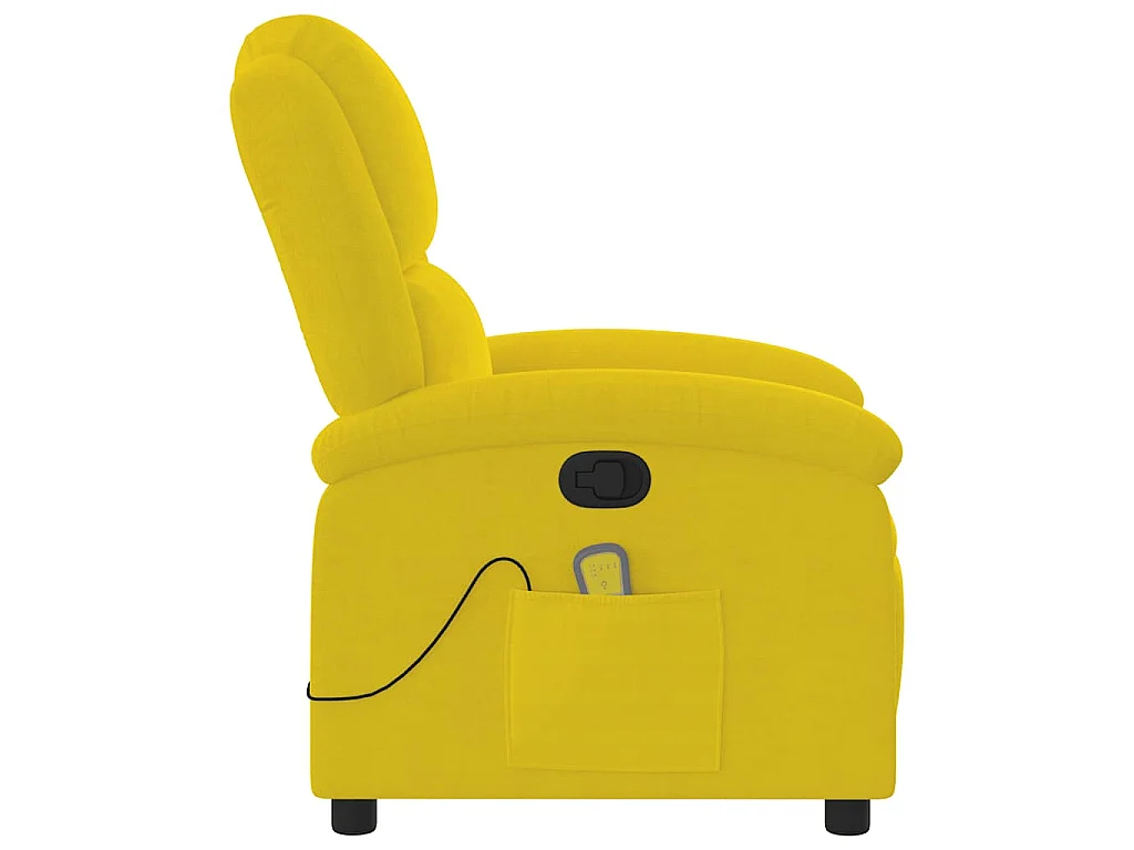 Fauteuil de massage inclinable jaune velours