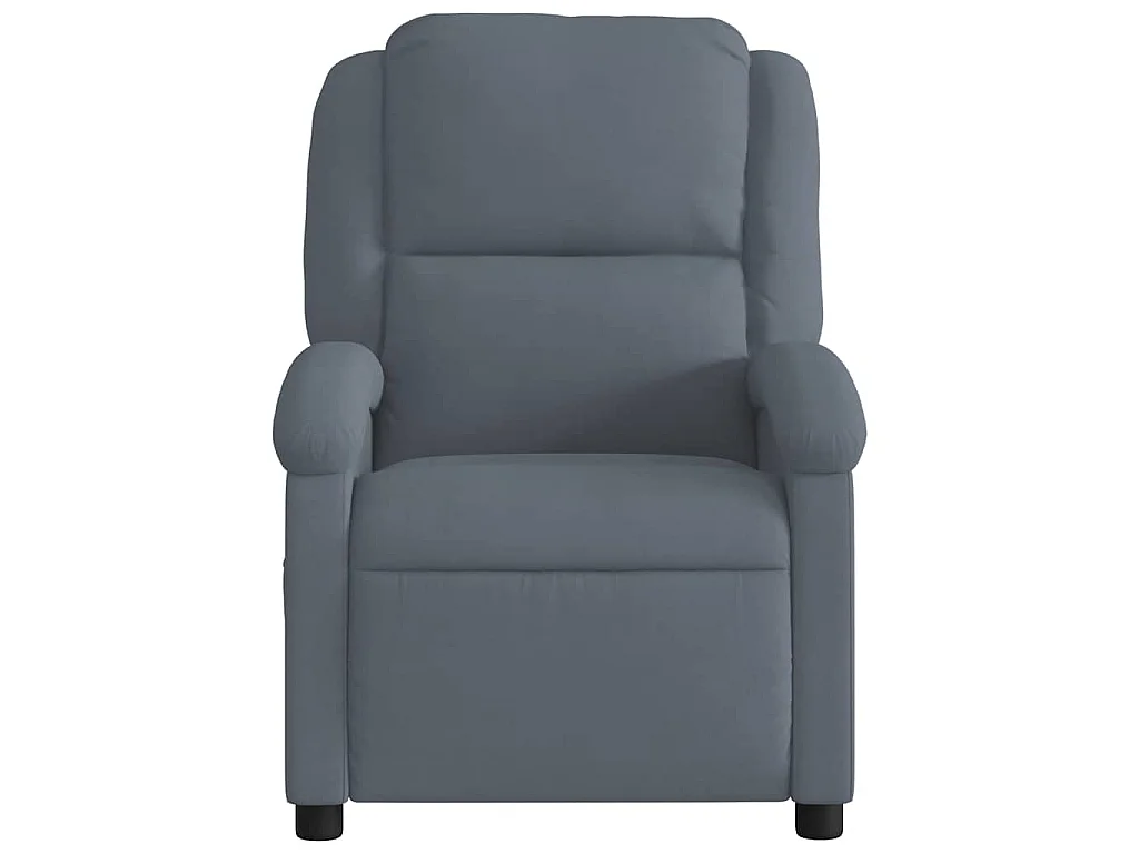 Fauteuil de massage inclinable gris foncé velours