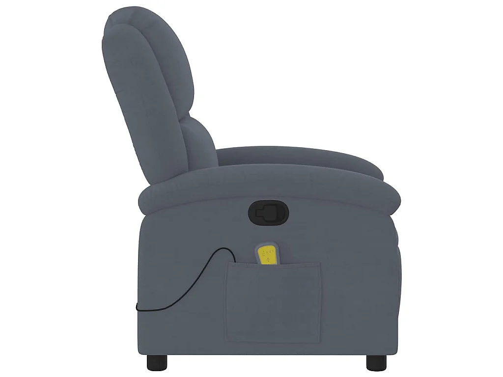Fauteuil de massage inclinable gris foncé velours