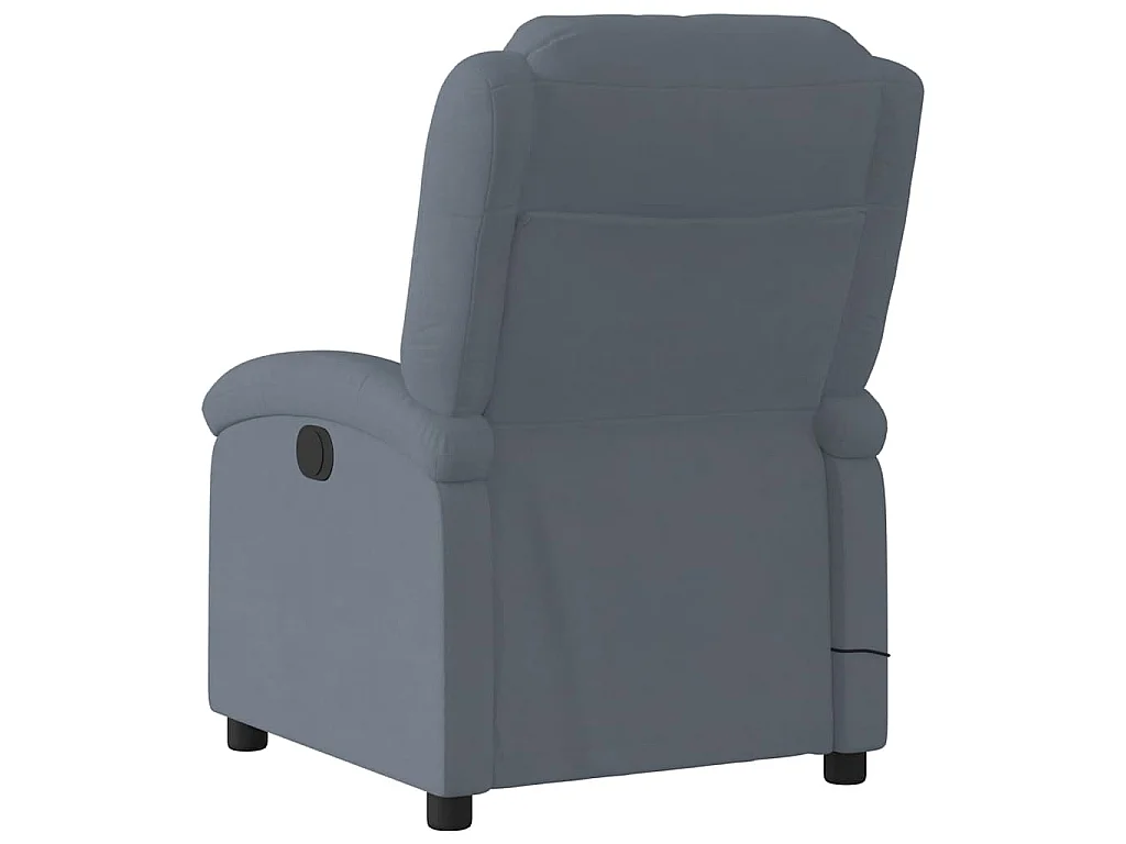 Poltrona de massagens reclinável veludo cinzento-escuro