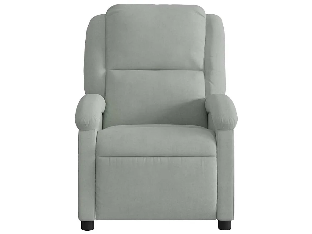 Fauteuil de massage inclinable gris clair velours