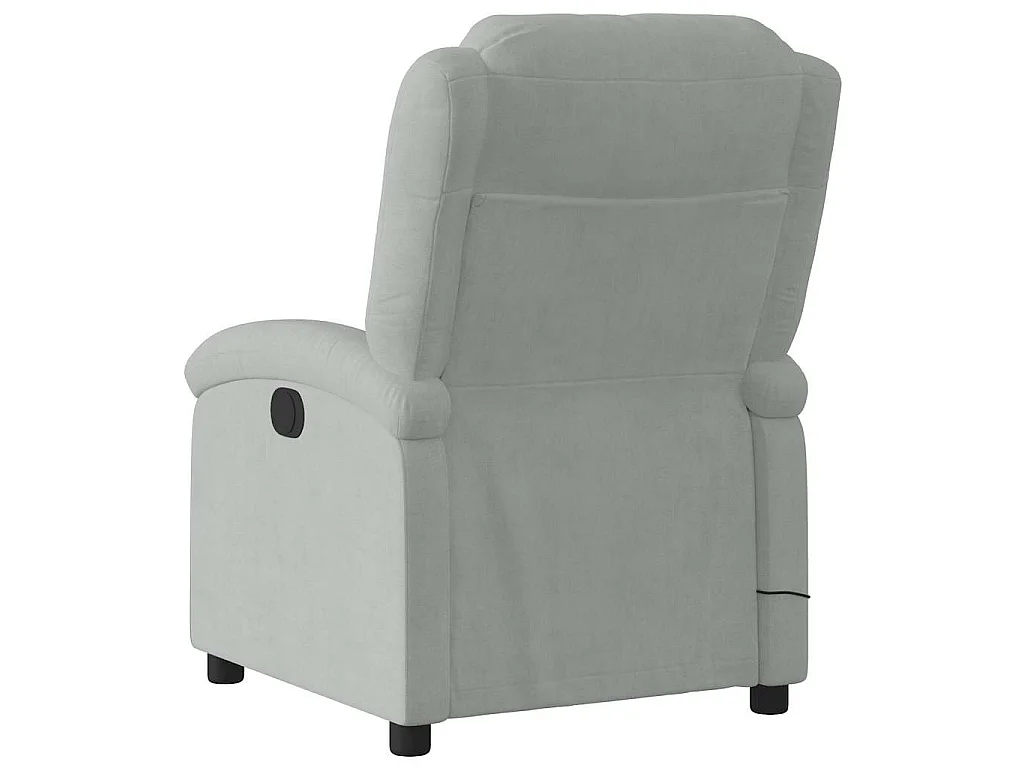 Fauteuil de massage inclinable gris clair velours
