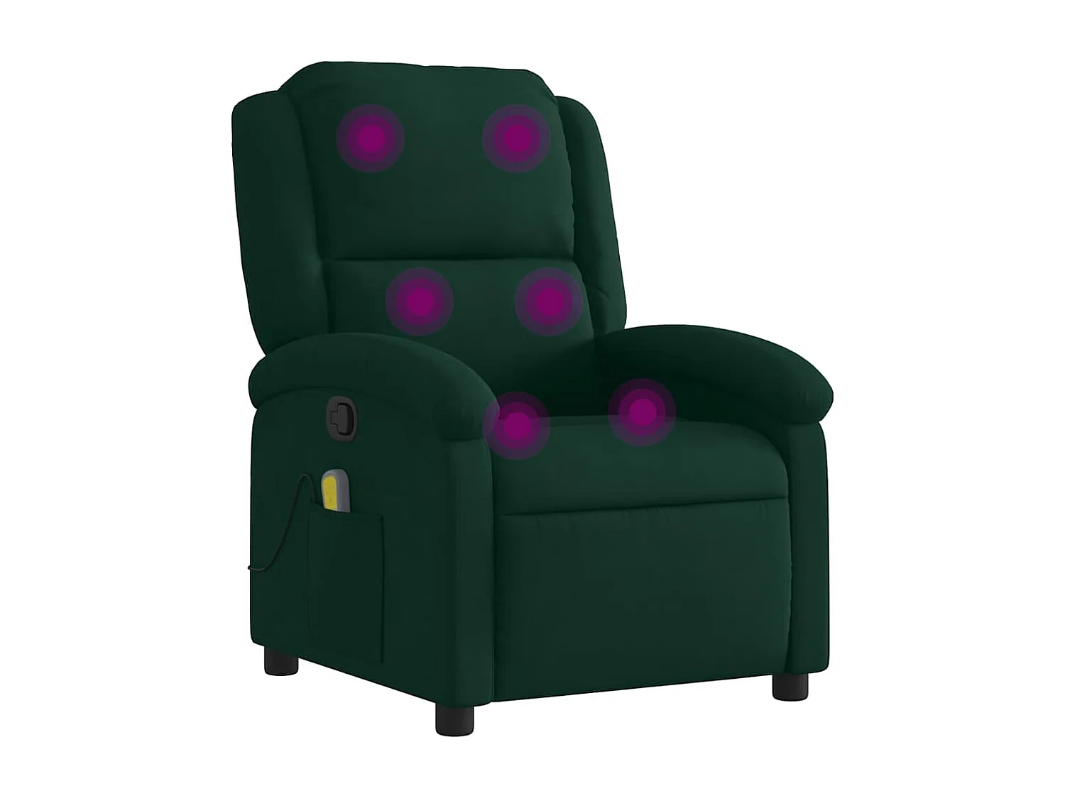 Fauteuil de massage inclinable vert foncé velours