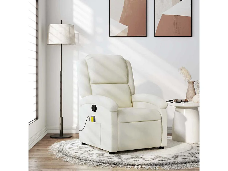 Massagesessel Creme Samt