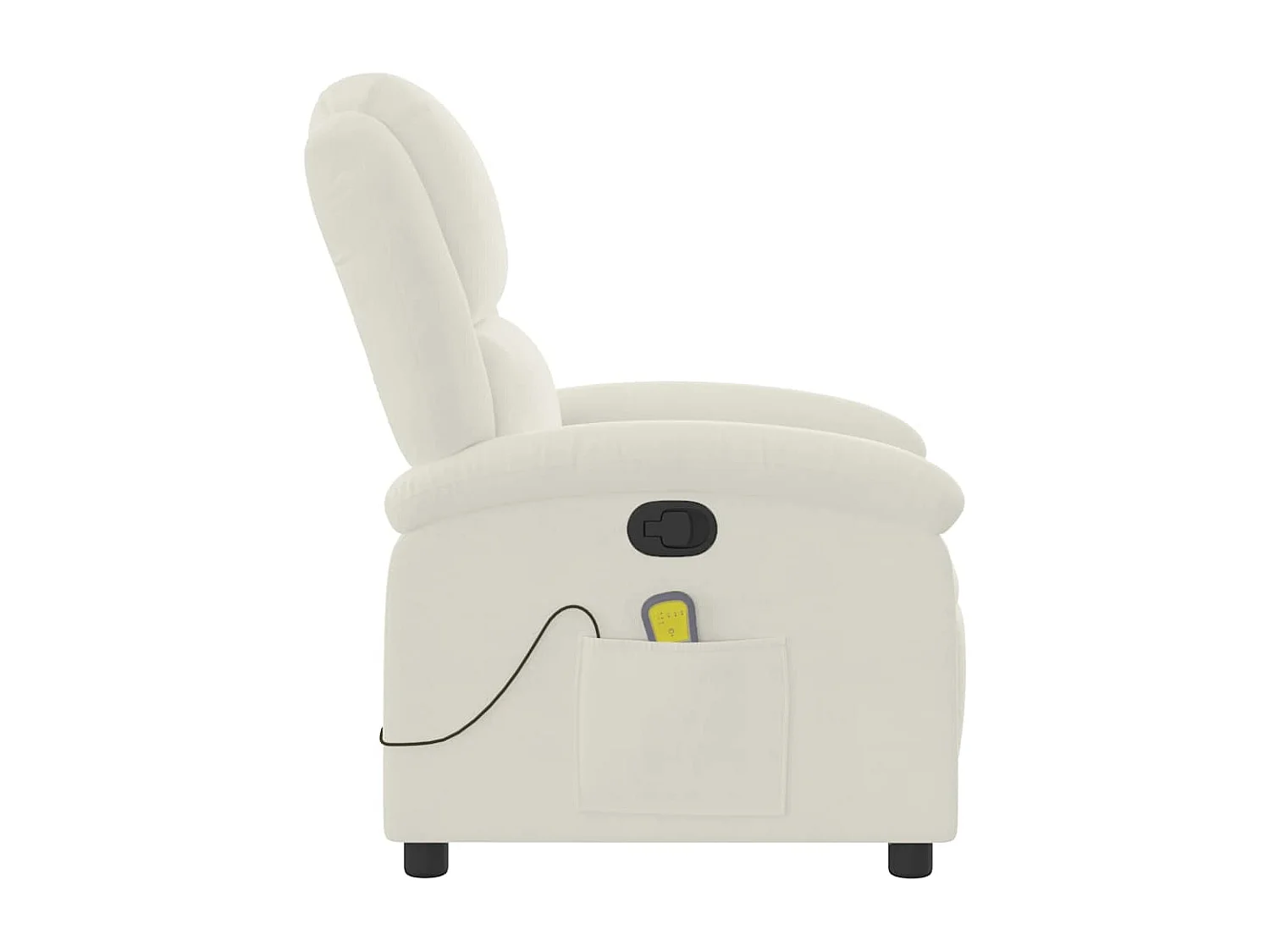 Fauteuil de massage inclinable crème velours