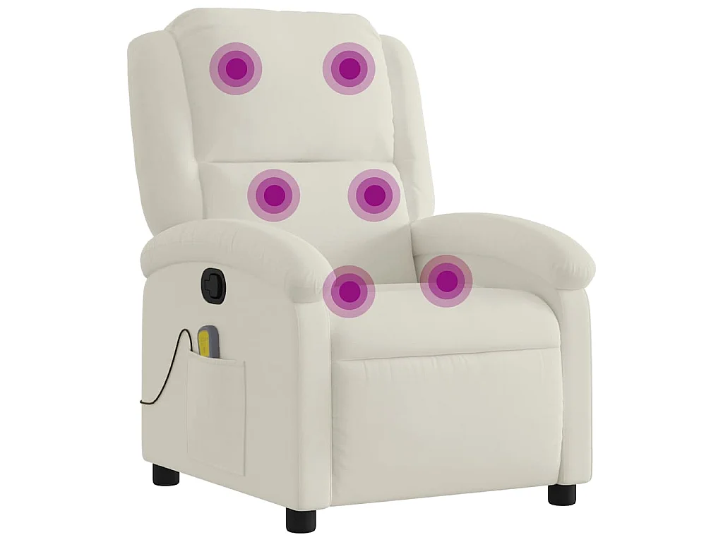 Fauteuil de massage inclinable crème velours