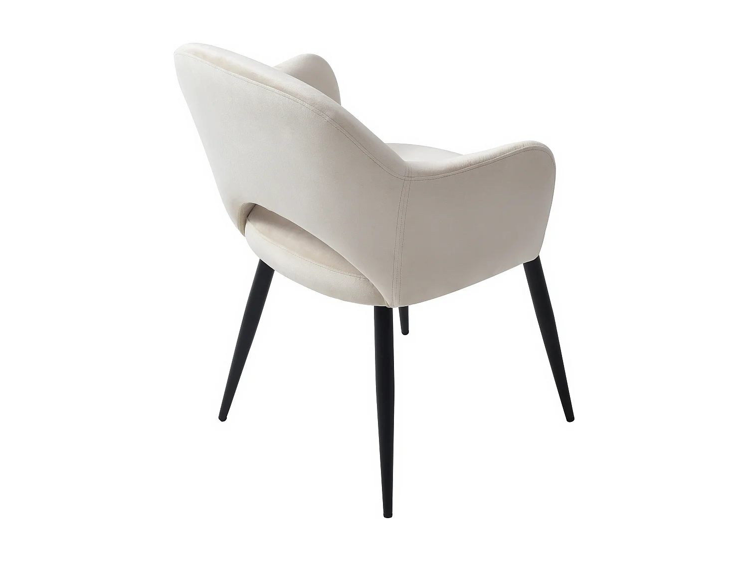 Sedia con braccioli in Velluto e Metallo Nero Beige  - Lotto di 6 - ALSEY della Maison Céphy