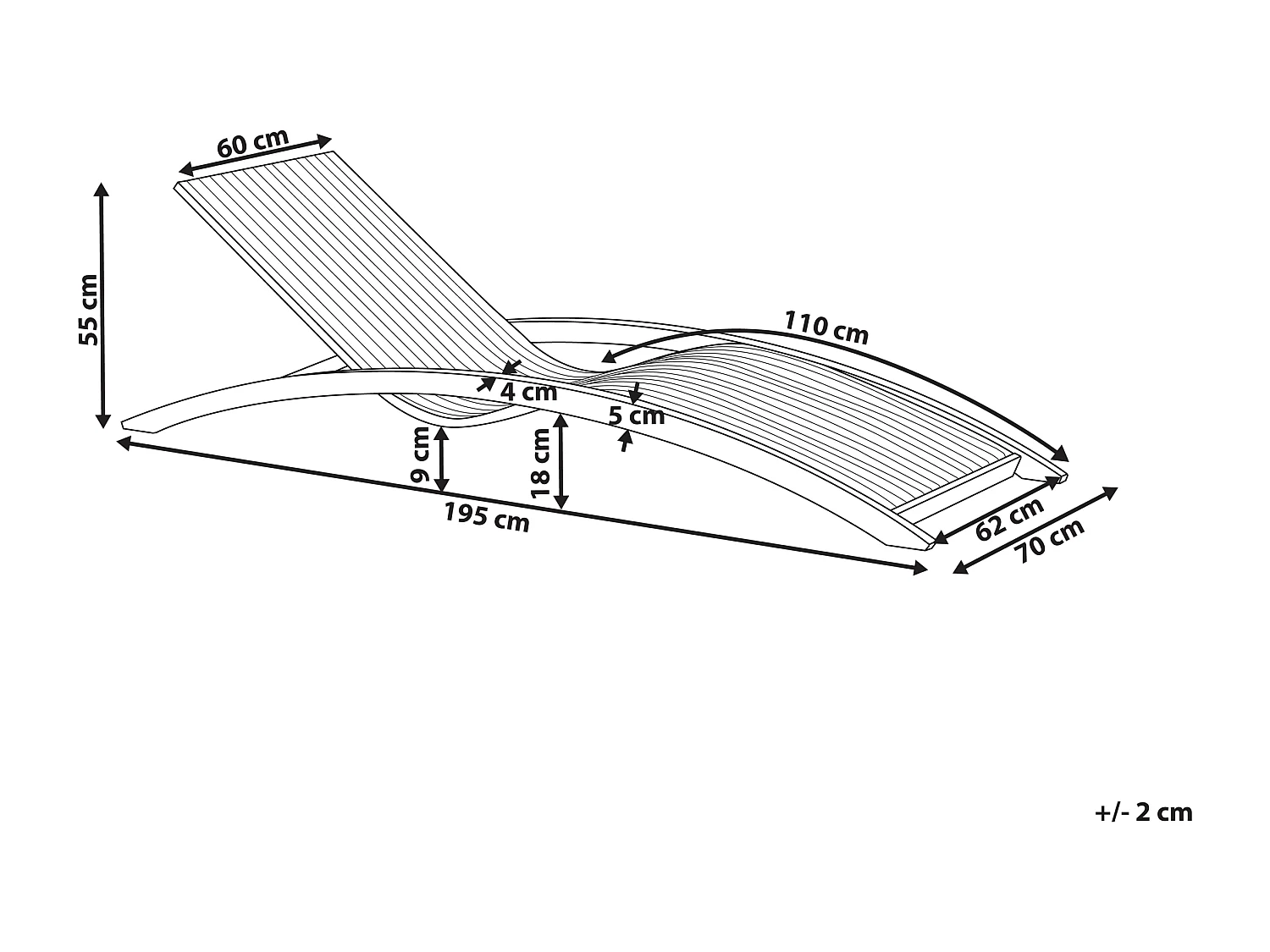 Ligstoel TANARO Bruin