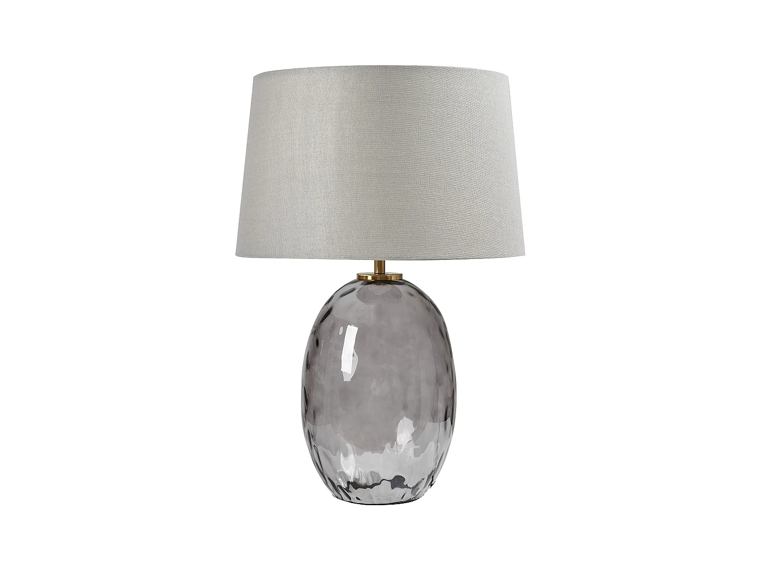 Moderne Minimalistische Nachttischlampe Glassockel Stoff Trommelschirm Grau Bonelli
