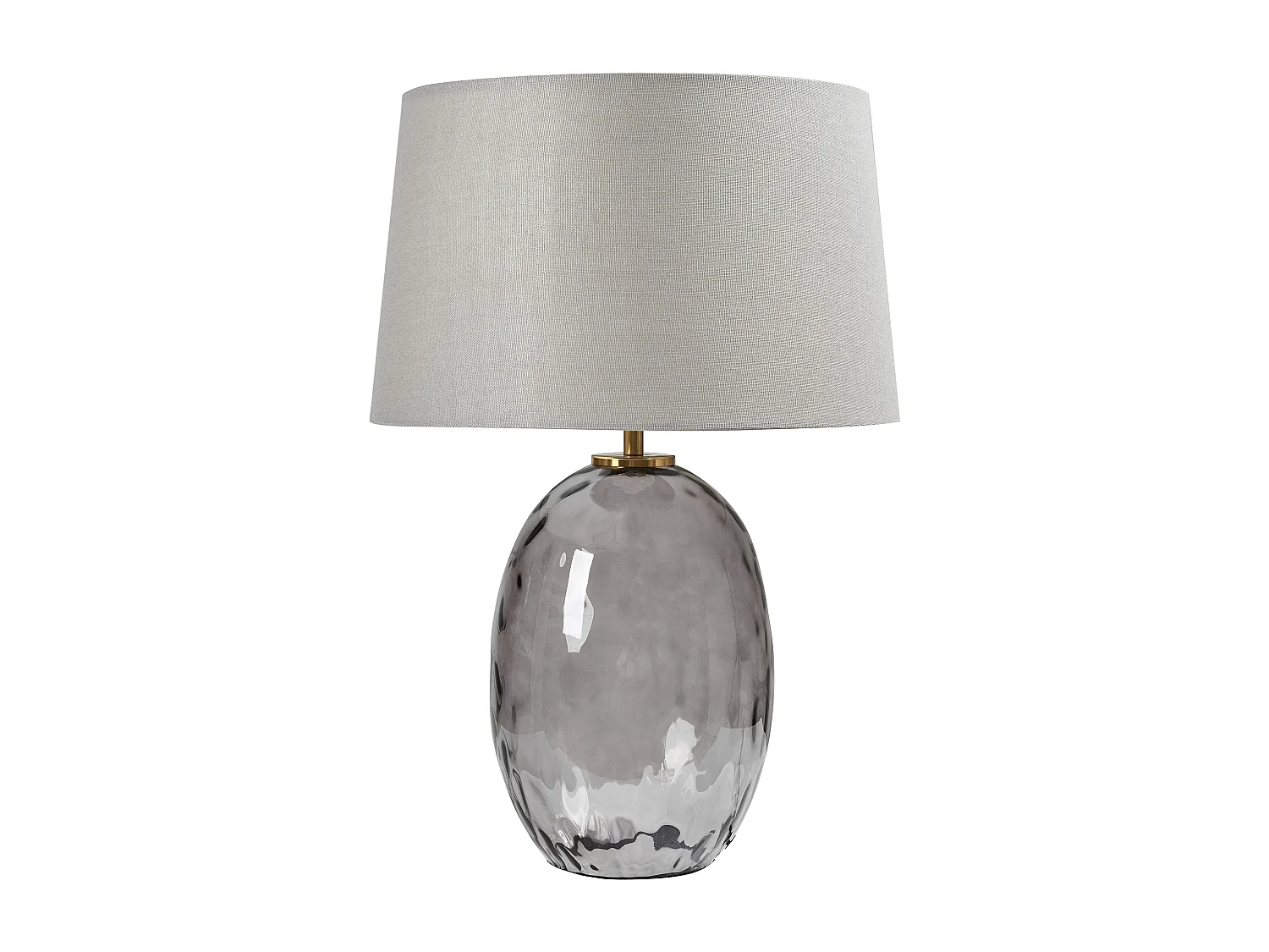 Moderne Minimalistische Nachttischlampe Glassockel Stoff Trommelschirm Grau Bonelli