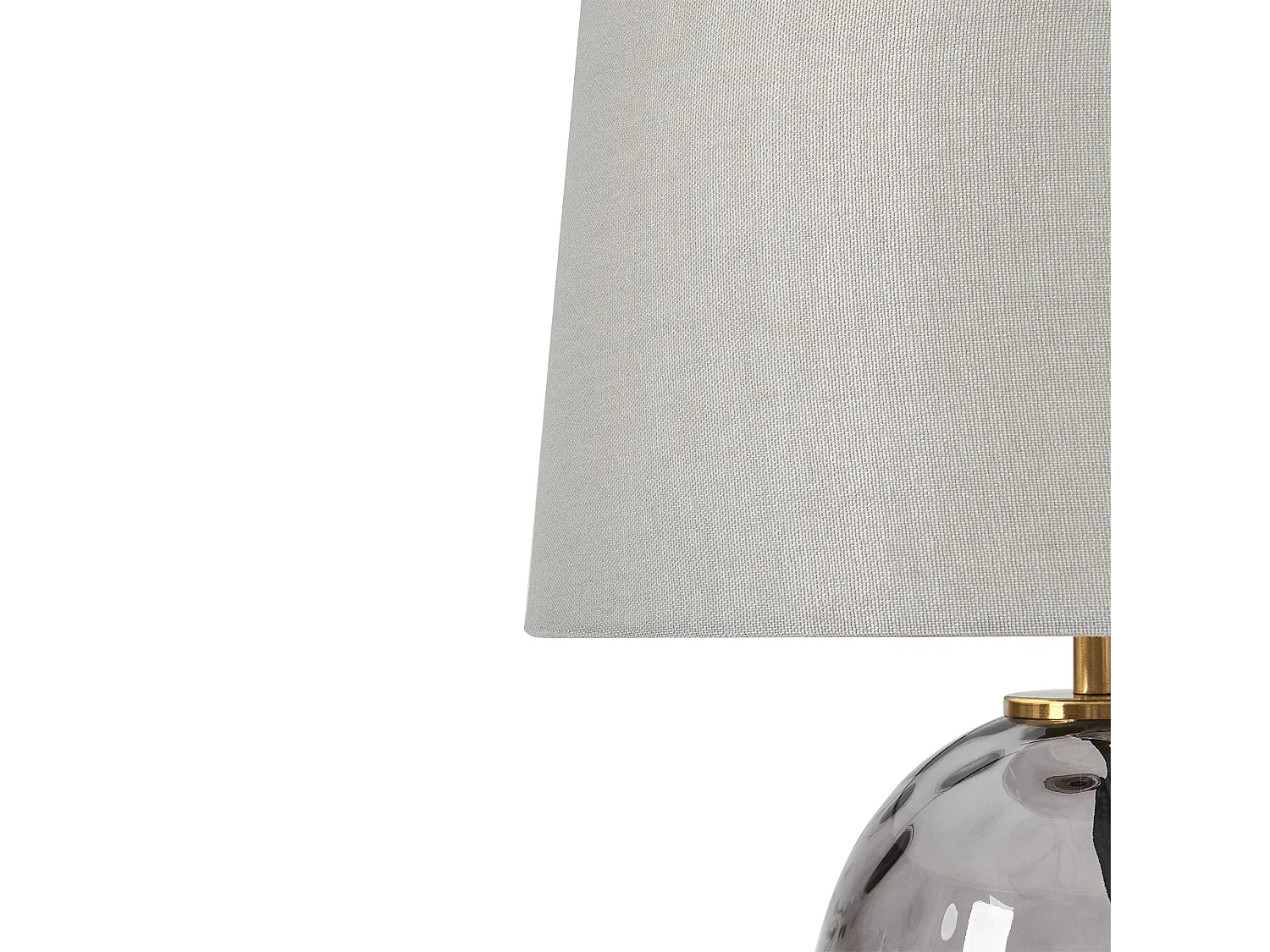 Moderne Minimalistische Nachttischlampe Glassockel Stoff Trommelschirm Grau Bonelli