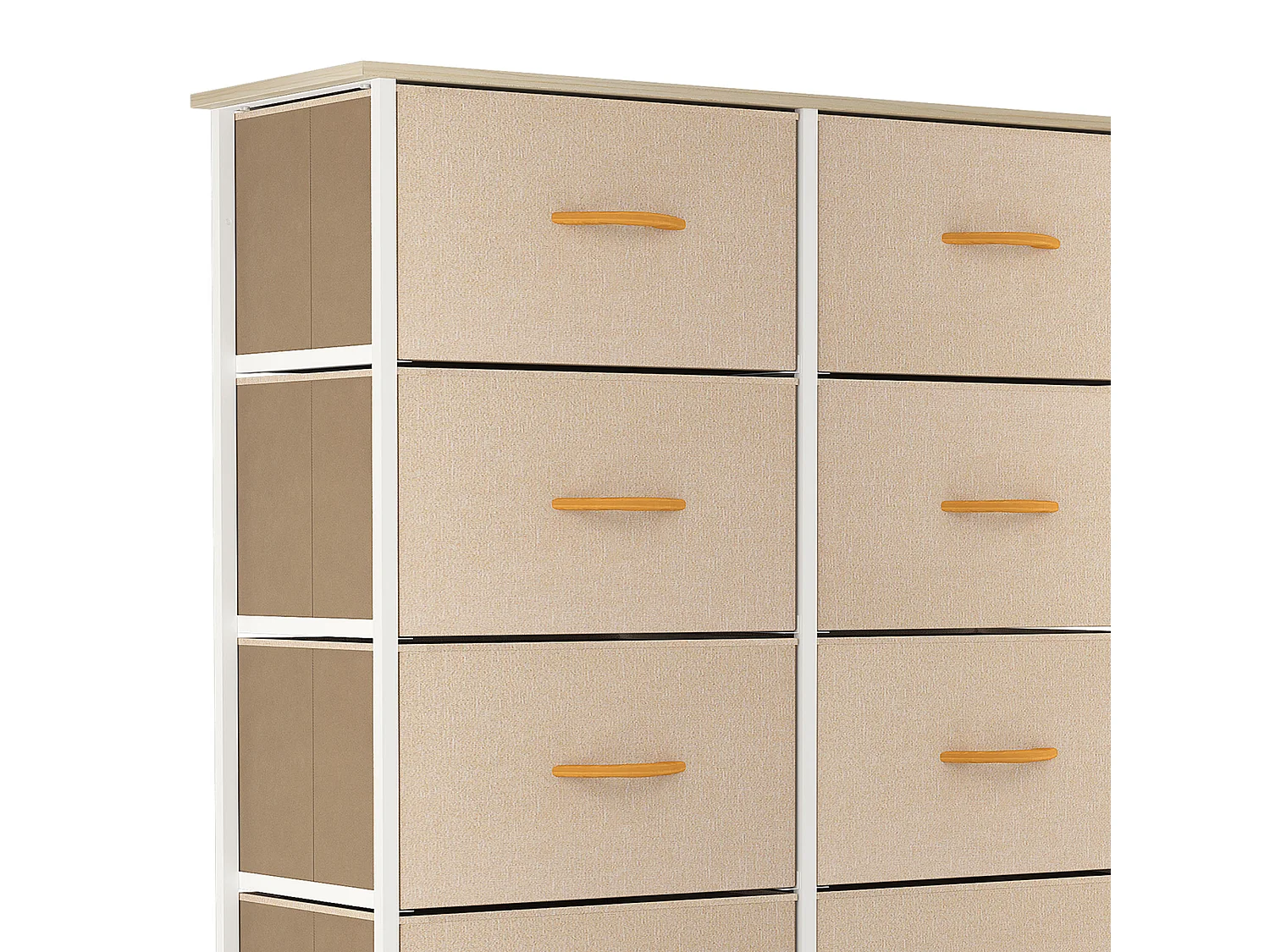 YITAHOME Commode - 10 Tiroirs en Tissu - Meuble de Rangement - Cadre Acier Robuste - pour Chambre à Coucher - Kaki