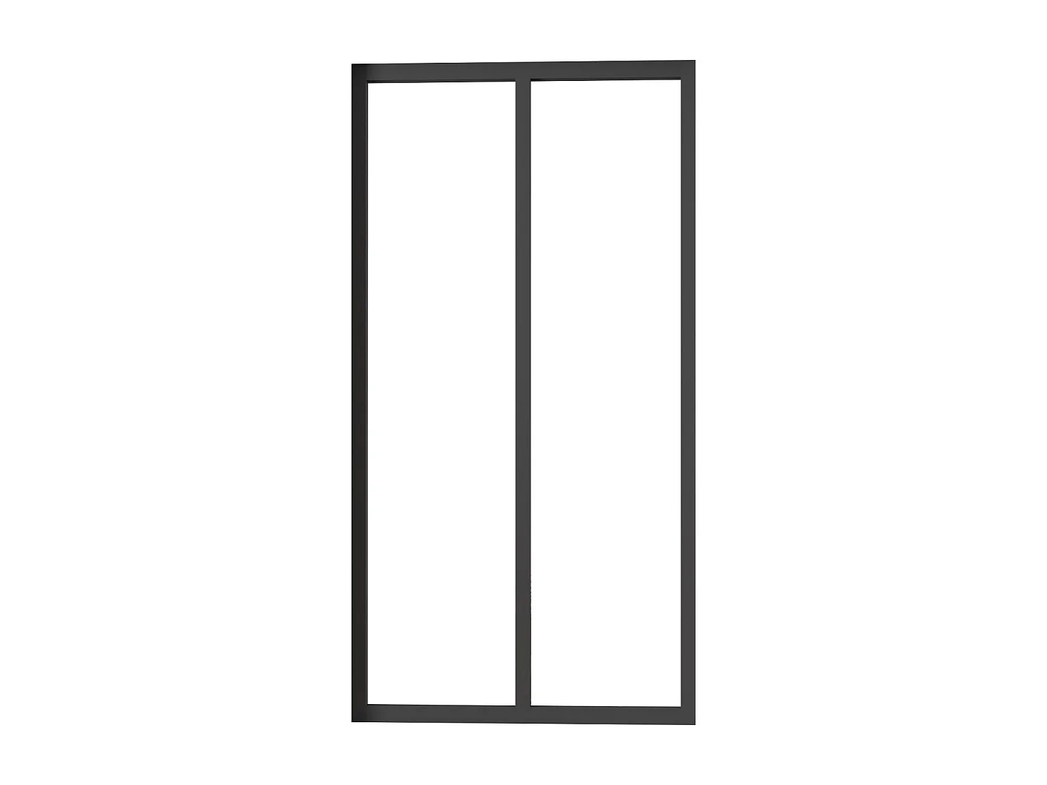 AICA Verrière Atelier en aluminium noir mat 63x108cm,Vitrage trempé 4mm,2 carreaux Verrière fixe,kit de verrière et vitrage