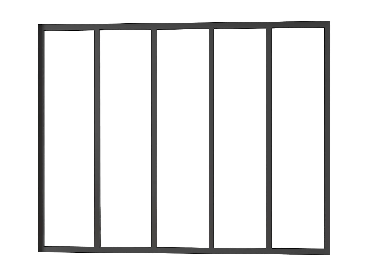 AICA Verrière Atelier en aluminium noir mat 153x108cm,Vitrage trempé 4mm,5 carreaux Verrière fixe,kit de verrière et vitrage