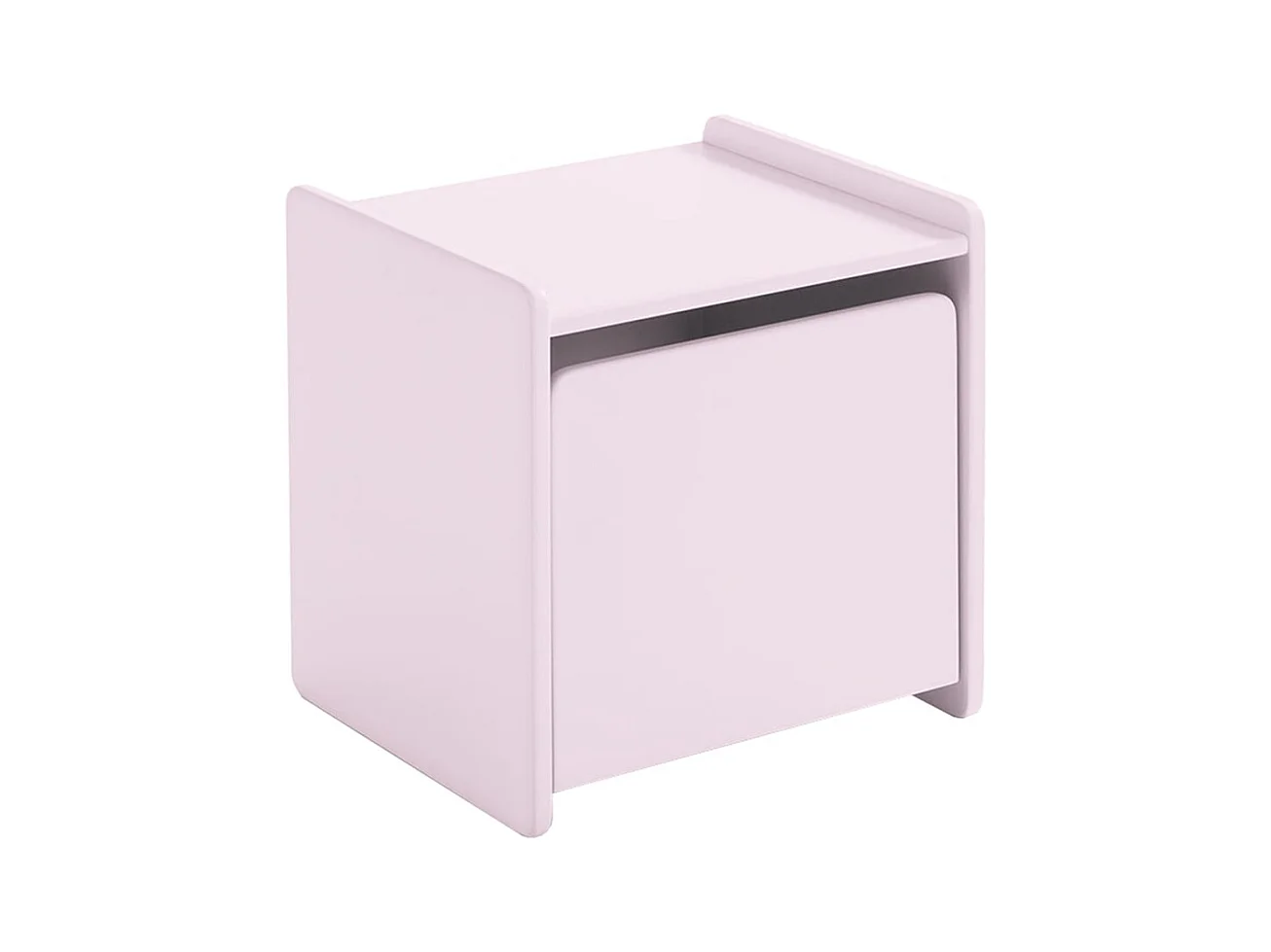 BODHI PINK - Lit 90x200cm avec Barrière + Chevet + Coffre + Etagères