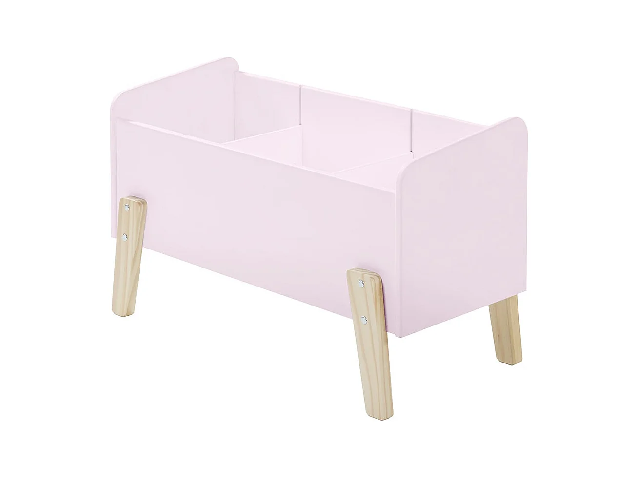 BODHI PINK - Lit 90x200cm avec Barrière + Chevet + Coffre + Etagères