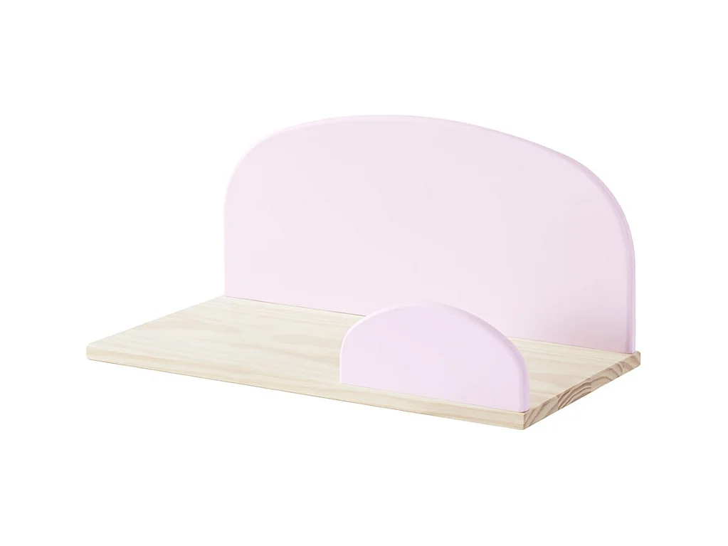 BODHI PINK - Lit 90x200cm avec Barrière + Chevet + Coffre + Etagères