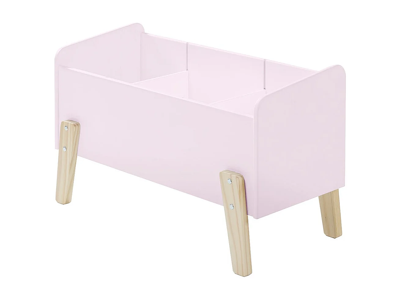 BODHI PINK - Lit 90x200cm avec Barrière + Chevet + Coffre + Etagères