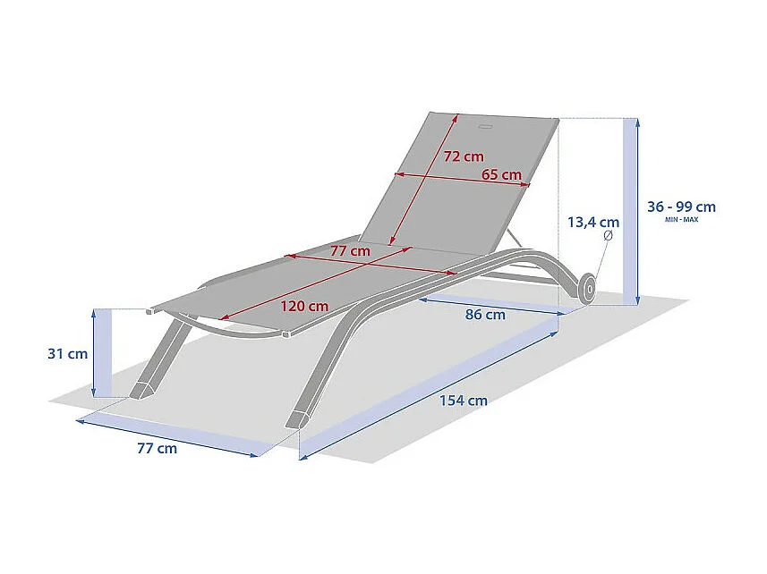 Transat avec roues Jimani mocha / praline Hespéride