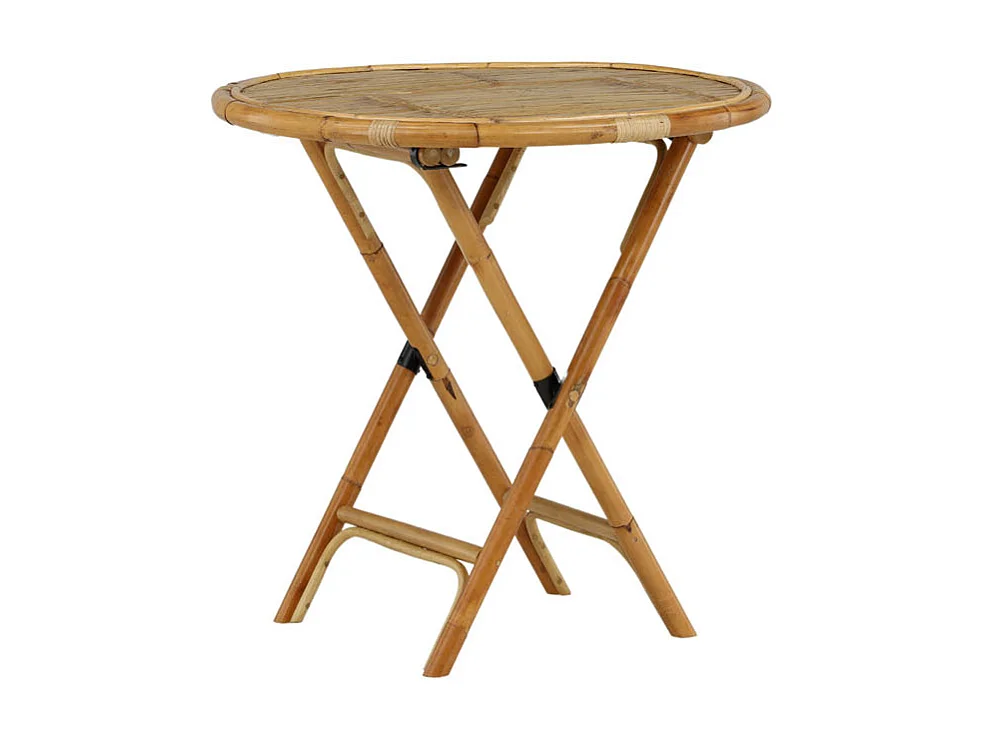 Cane salontafel tuin Ø90cm natuur.