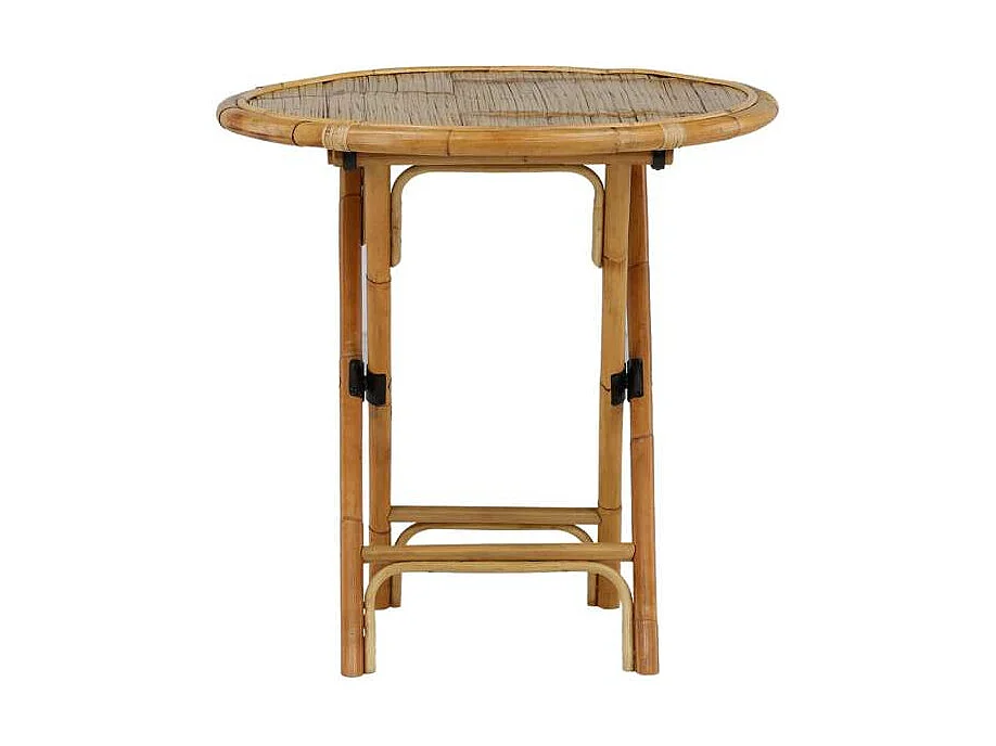 Cane salontafel tuin Ø90cm natuur.