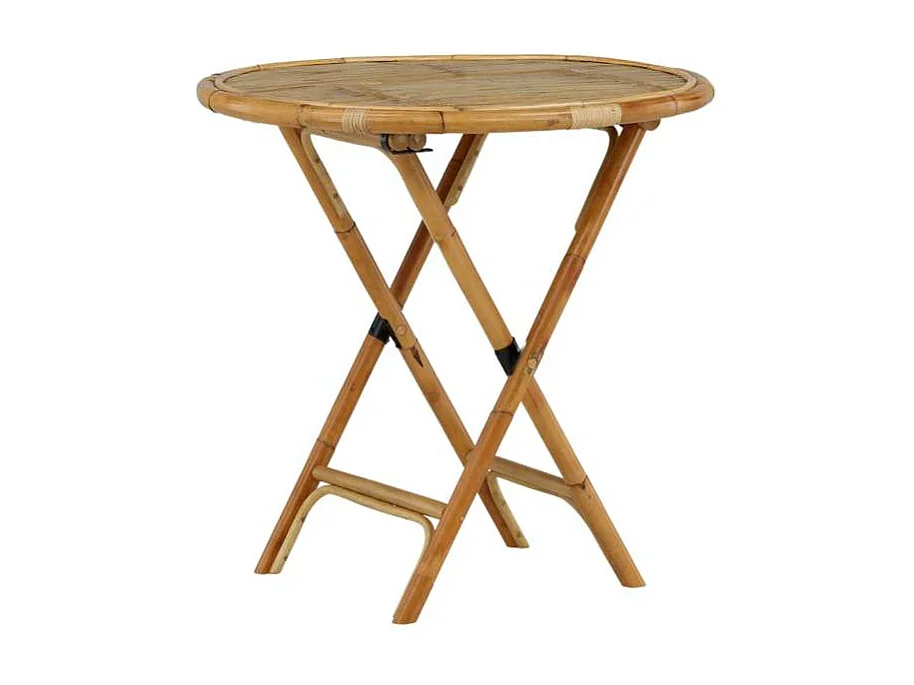 Cane salontafel tuin Ø90cm natuur.