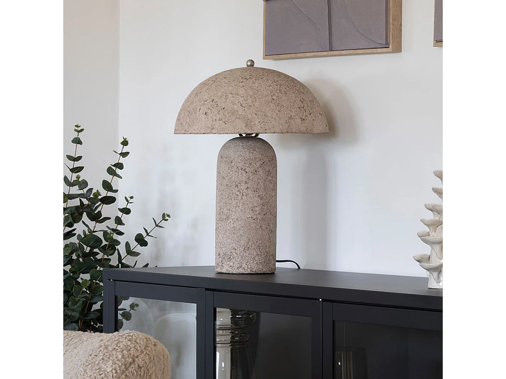 Astley - Lampe à poser en papier mâché  - Beige