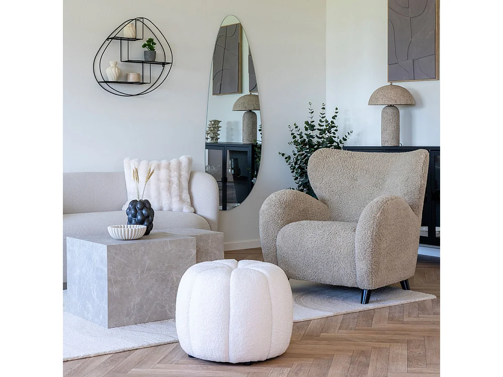 Astley - Lampe à poser en papier mâché  - Beige