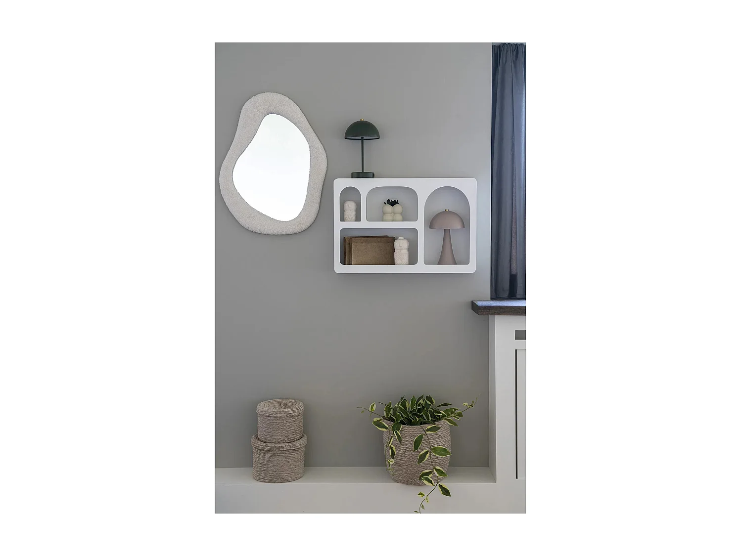 Miroir moderne en peluche BOSA – L 46.5 × H 61cm