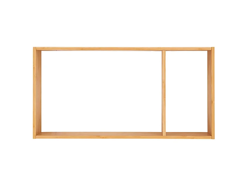 Ember - Etagère murale 2 niches en bambou L70cm - Bois clair