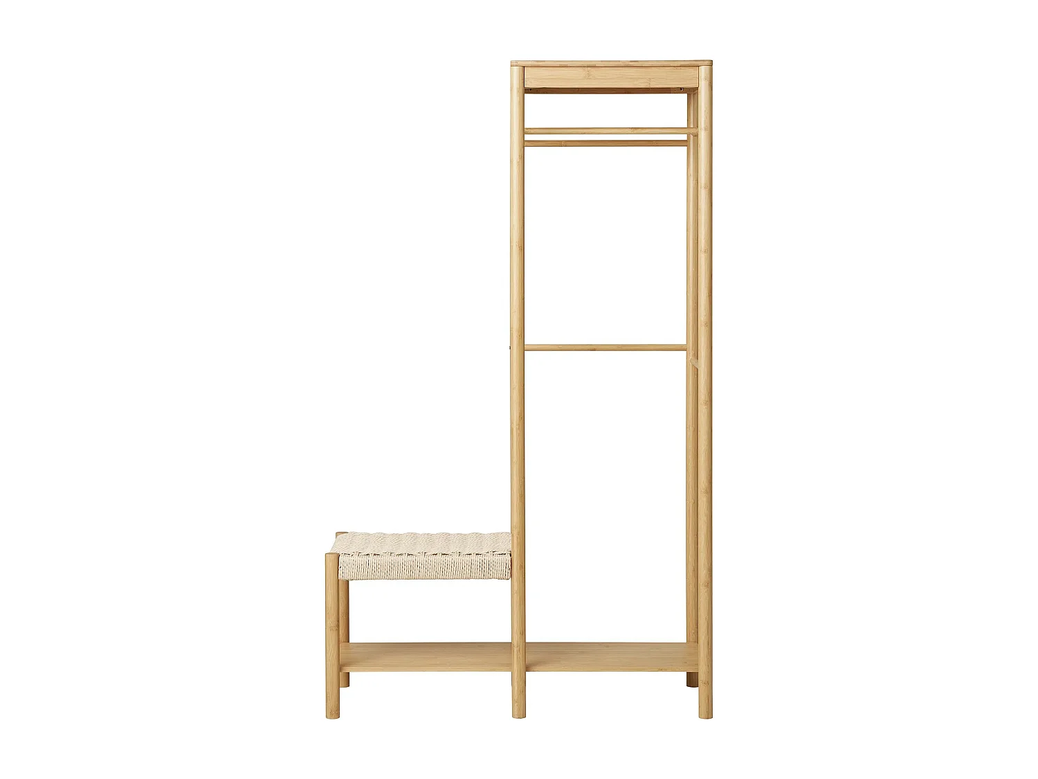 Vestiaire d’entrée BIZA – Bambou & corde tressée – Style bohème-scandinave