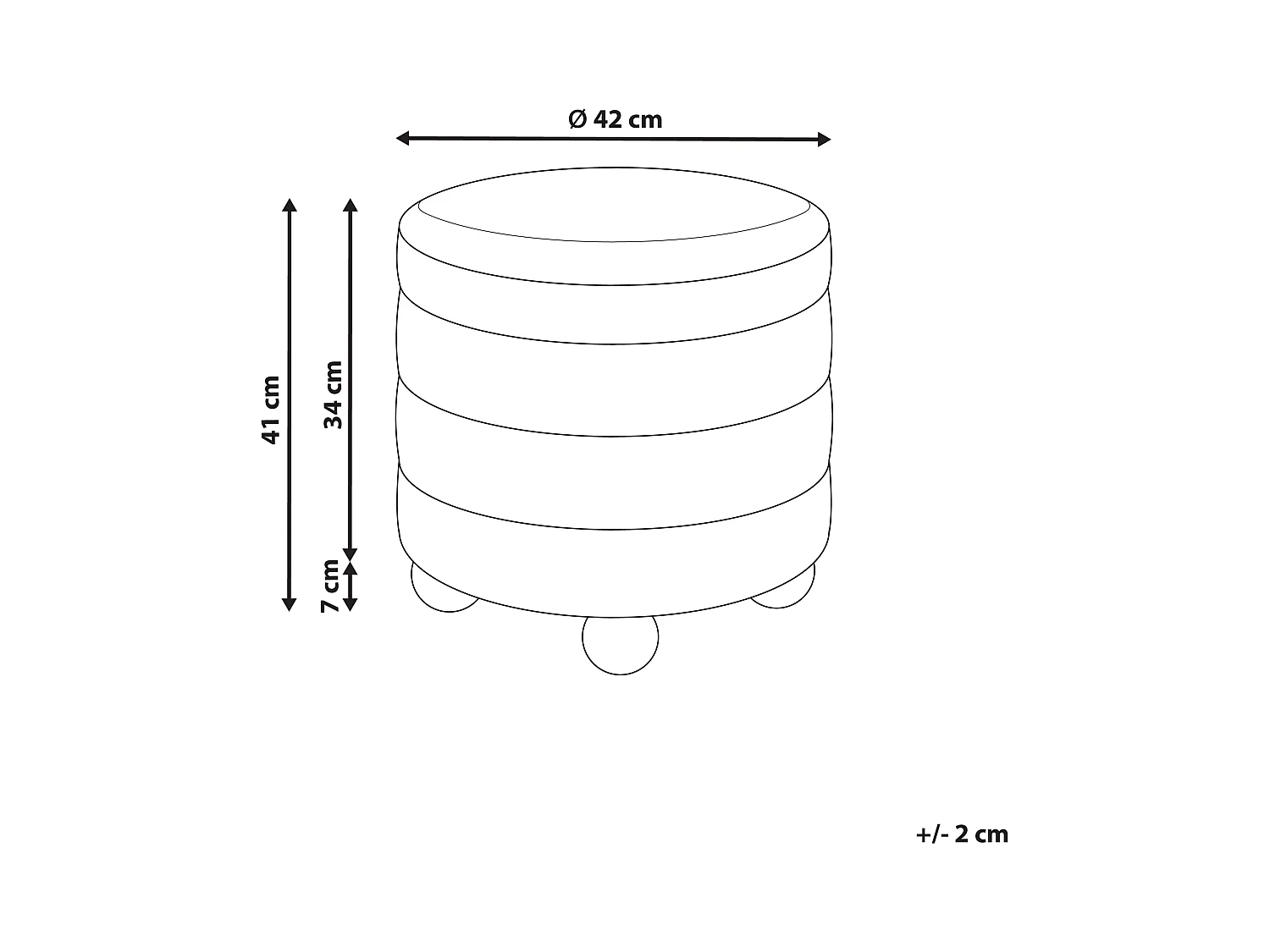 Puf CHILLY Boucle Złoty brąz 42 cm 42 cm 41 cm