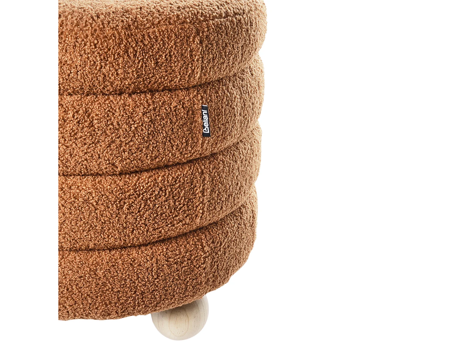 Pufe CHILLY Bouclé Castanho dourado 42 cm 42 cm 41 cm