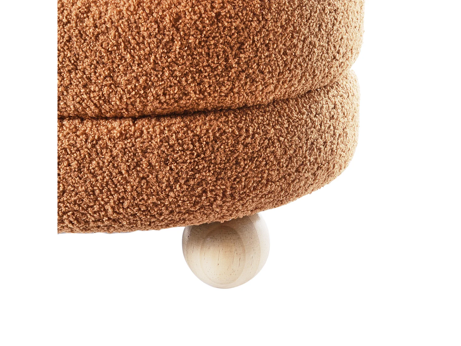 Pufe CHILLY Bouclé Castanho dourado 42 cm 42 cm 41 cm