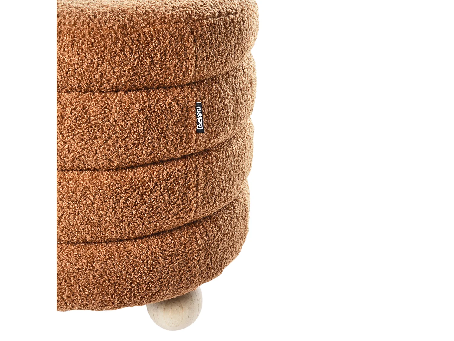 Pouf CHILLY Bouclé Marron doré 42 cm 42 cm 41 cm