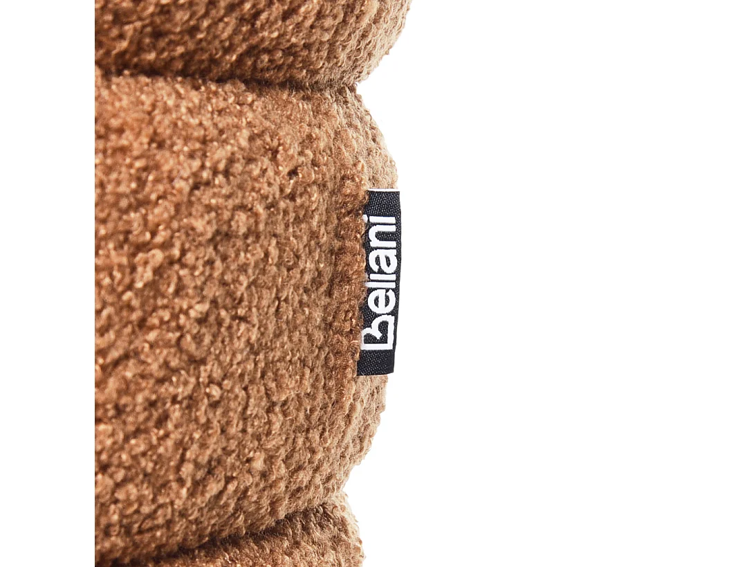Pouf CHILLY Bouclé Marron doré 42 cm 42 cm 41 cm
