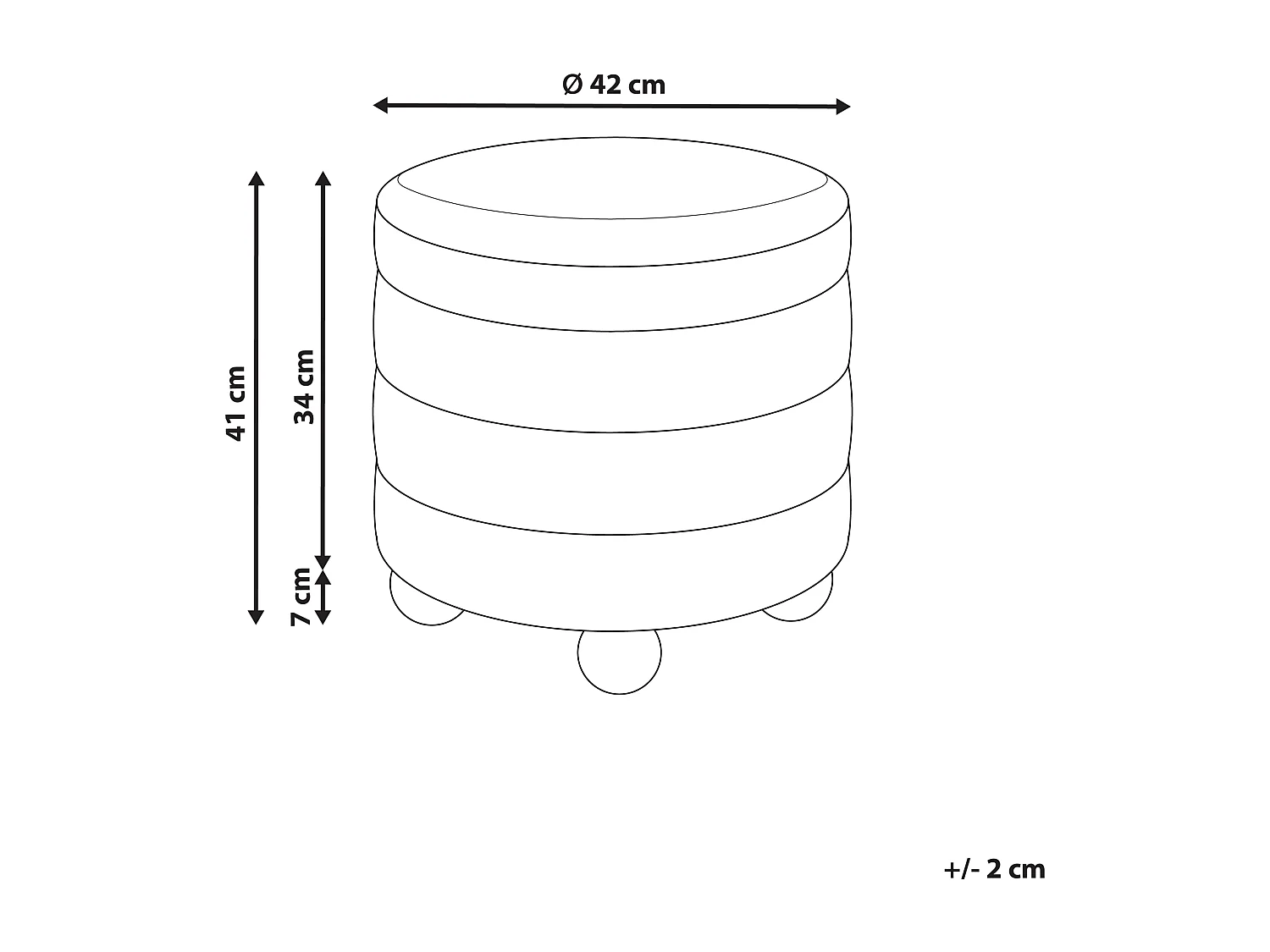 Pouf CHILLY Bouclé Blanc cassé