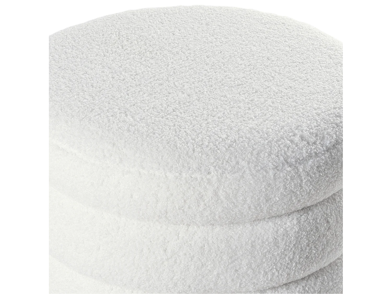 Pufe CHILLY Bouclé Branco creme 42 cm 42 cm 41 cm