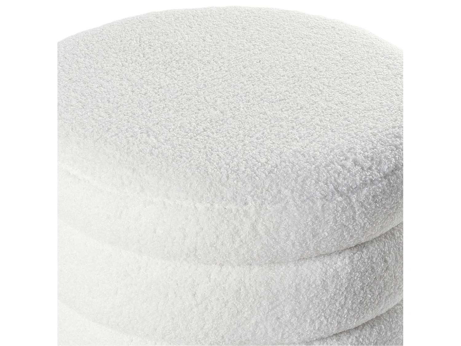 Pufe CHILLY Bouclé Branco creme 42 cm 42 cm 41 cm