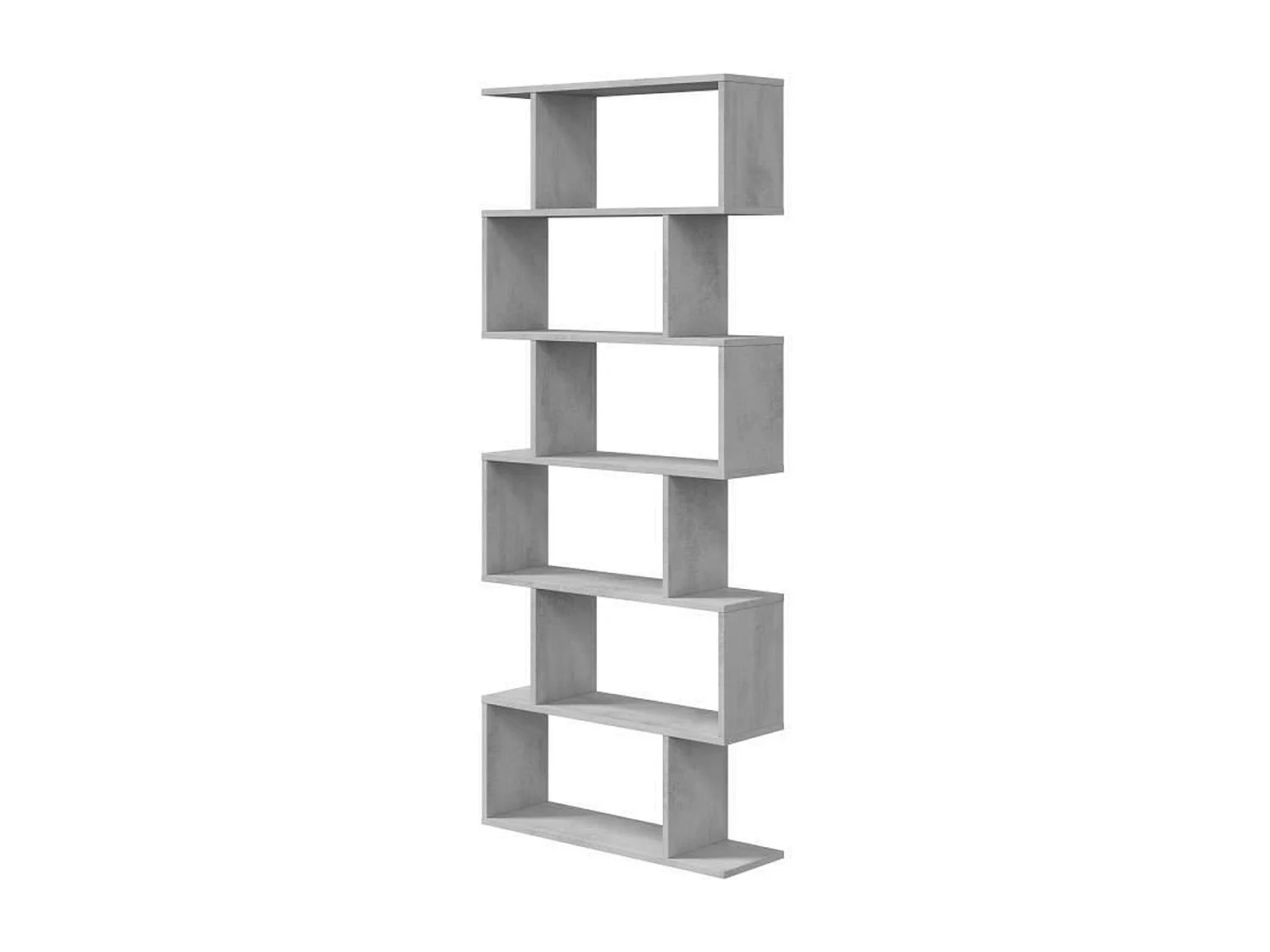 Librería ATHENA - Gris hormigón - 6 nichos - 192 x 80 x 24 cm